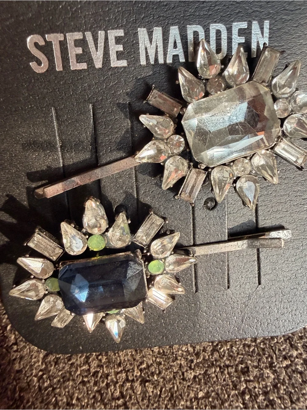 Steve Madden Silver-Tone Rhinestone Hair Comb & Jeweled Pins Set
